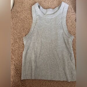 Aerie Grey Ribbed Tank